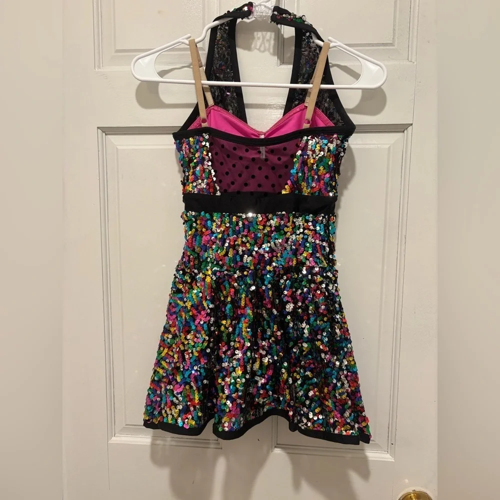 Wish Multicolor Sequin Kids Dance Dress